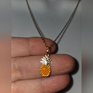 Elegant Goldtone Pineapple Necklace